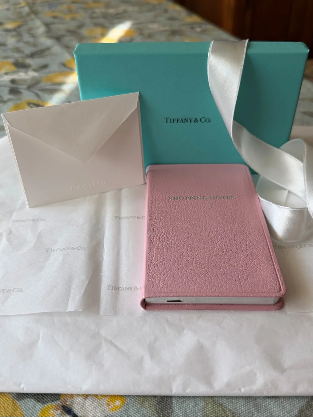 🩵🩷🩵 Tiffany & Co. Pink Embossed 'Shopping Notes' Pocket Notebook🩵🩷🩵 NWT 🩵🩷🩵